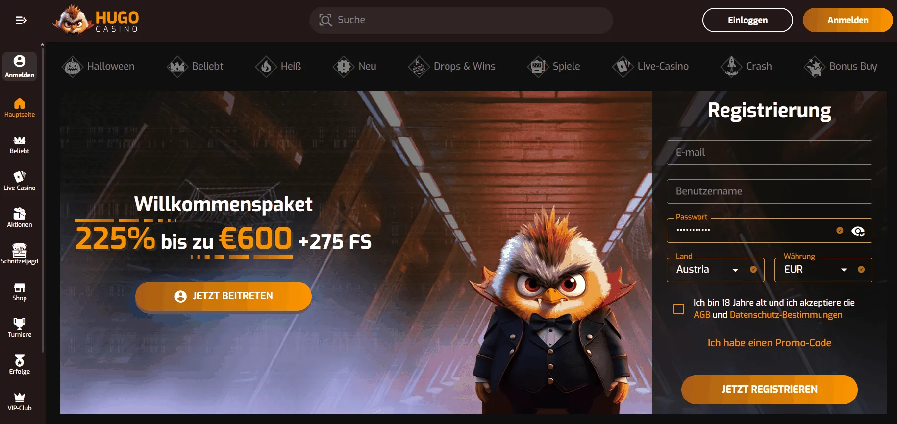 Hugo Casino Startseite